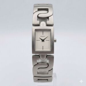DKNY Women's Silver Watch Stainless Steel Sculpted Crossover Link Bracelet